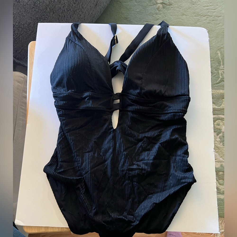 NWT TiniBikini XL Black One Piece Swim Suit